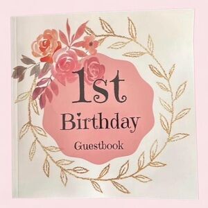 Floral 1st Birthday Guestbook